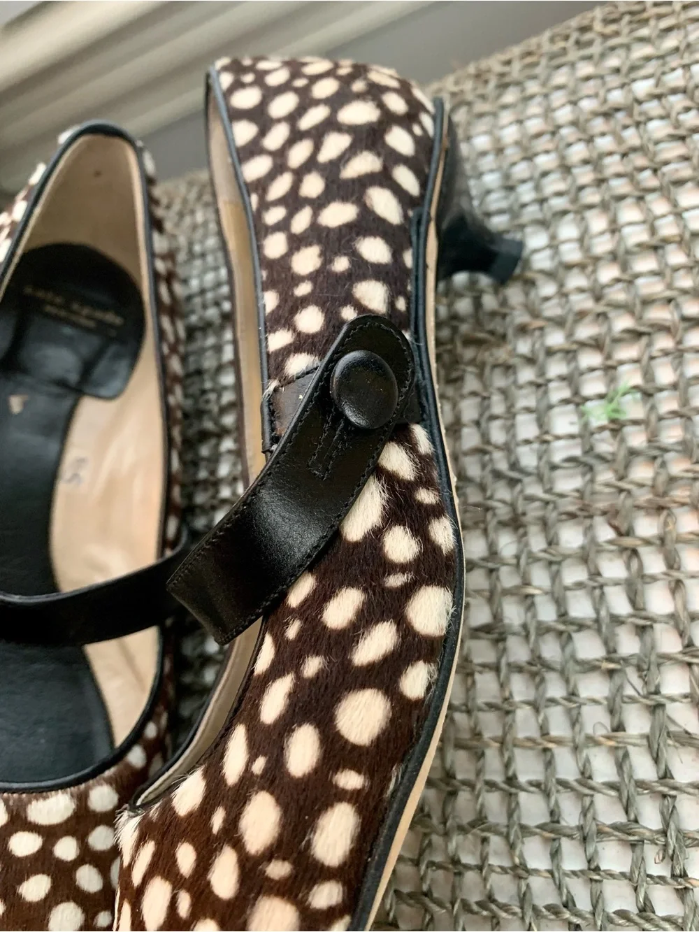kate spade New York Spotted Calf Hair Mary Jane Heels